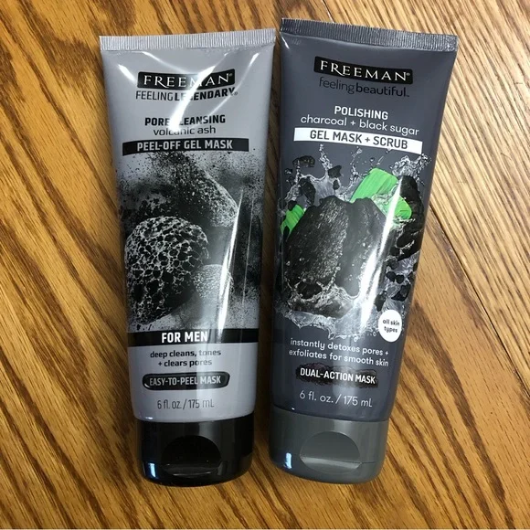 NWT Freeman Mask 2 Pack- Volcanic Ash Peel Off Mask & Polishing Gel Mask & Scrub - Picture 3 of 14